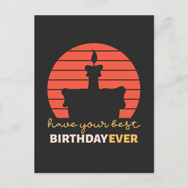 Carte Postale Motivational Joyeux voeux d'anniversaire avec gâte (Devant)