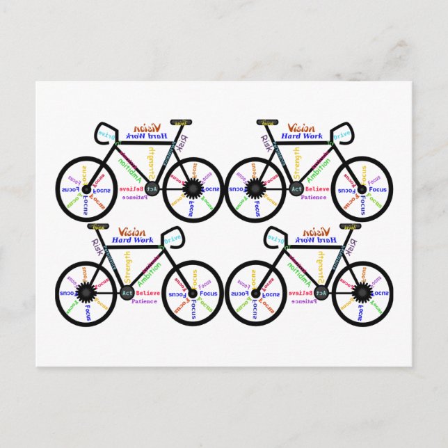 Carte Postale Motivational Words about Vélo Bmx VTT (Devant)