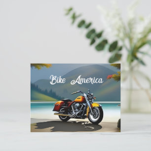 Carte Postale Moto Parking près du lac