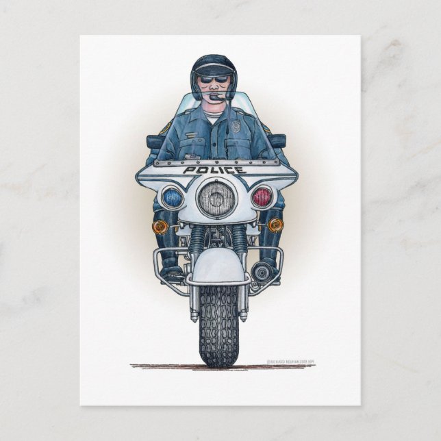 Carte postale Moto Police (Devant)