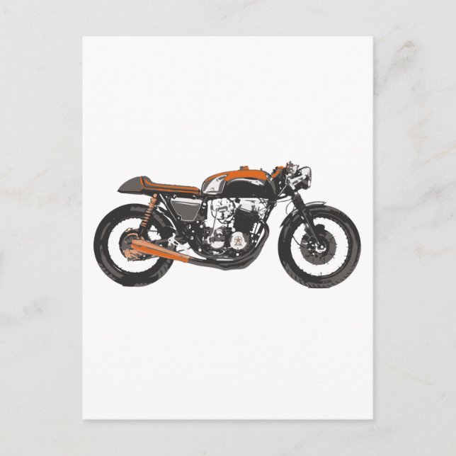 Carte Postale Moto simple - dessin du coureur 750 de café (Devant)