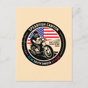 Carte Postale Moto Spefish Canyon Dakota du Sud