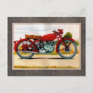Carte Postale Moto Vintage Aquarelle