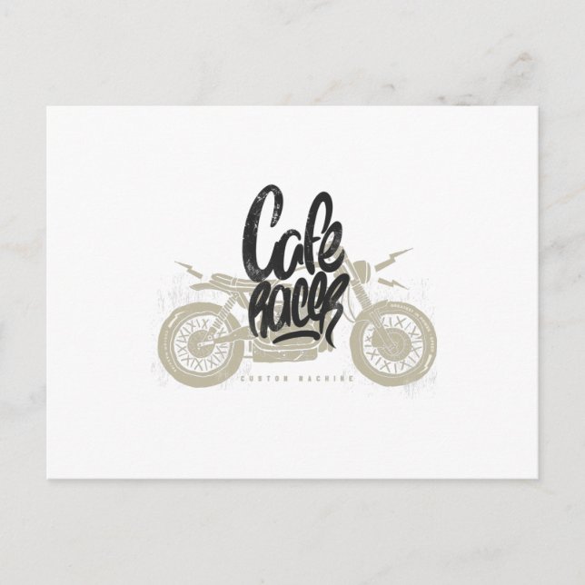 Carte Postale Moto vintage Cafe racer (Devant)