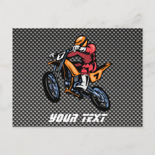 Carte Postale Motocross Faux en fibre de carbone