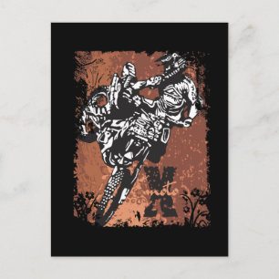 Carte Postale Motocross Grunge