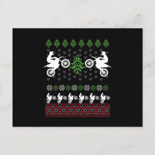 Carte Postale Motocross motocross moche Noël motocyclette cadeau