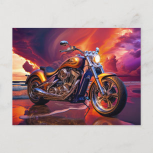 Carte Postale Motorcycle Beach Cloud Cinématique Autocartes post
