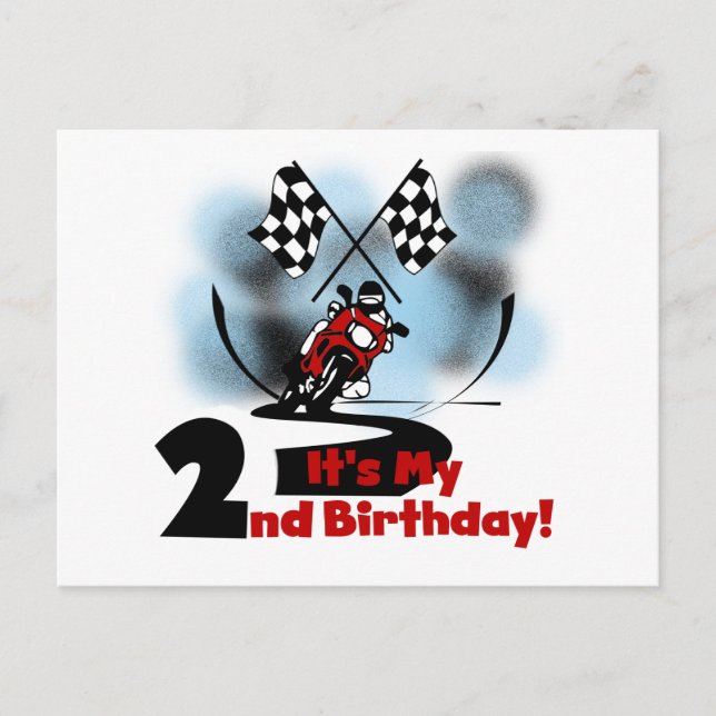 Carte Postale Motorcycle Racing 2e Anniversaire Tshirts et cadea (Devant)