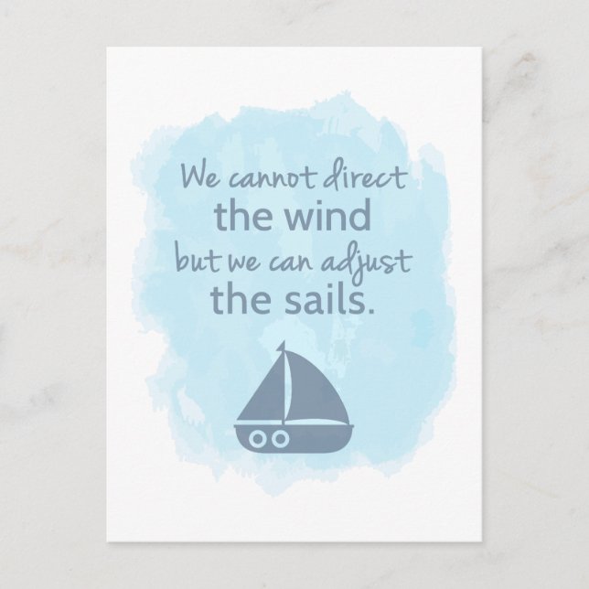 Carte Postale Mots de sagesse Nautique Citation de bateau à voil (Devant)