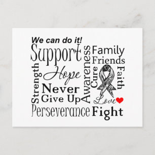 Carte Postale Mots de soutien au cancer du cardioïde