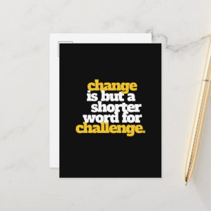 Carte Postale Mots Inspirants Changement et Défi