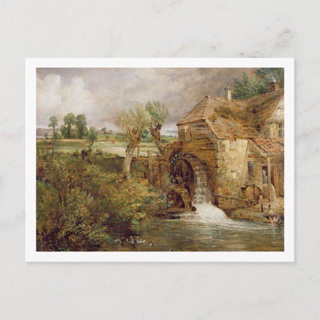 Carte Postale Moulin à Gillingham, Dorset, 1825-26 (huile sur to (Devant)