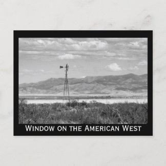 Carte Postale Moulin à vent basse désert noir et blanc