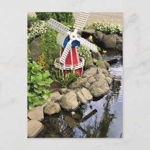 Carte Postale Moulin à vent Jardin Décor