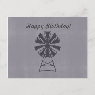 Carte Postale Moulin à vent Joyeux Anniversaire Toute Occasion