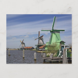 Carte Postale Moulin à vent, Zaanse Schans, Hollande, Pays-Bas 2