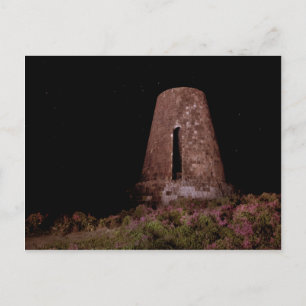 Carte Postale Moulin de sucre la nuit, île des Caraïbes du