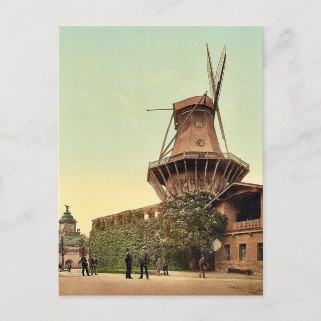 Carte Postale Moulin, Potsdam, Berlin, Allemagne rare Photochrom (Devant)