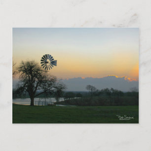 Carte Postale Moulin TEXAS au coucher du soleil