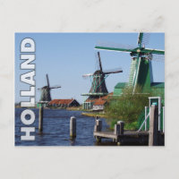 Moulins à vent hollandais vintage rouge vert Zaans