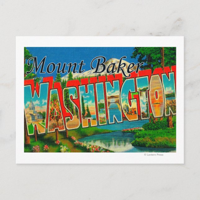 Carte Postale Mount Baker, Washington - Scènes de grandes lettre (Devant)