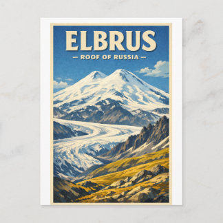 Carte Postale Mount Elbrus, Russia, in a classic retro