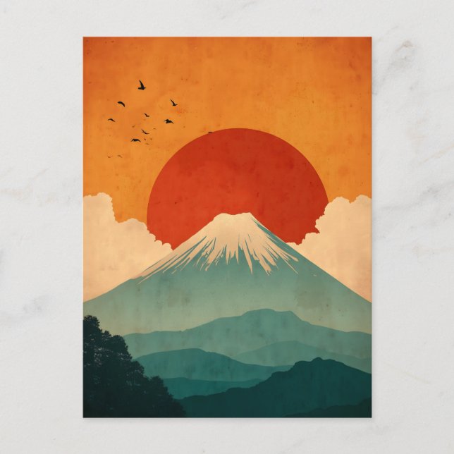 Carte Postale Mount Fuji vintage (Devant)
