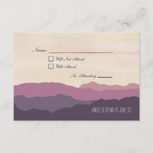 Carte postale "Mountain Range" de mariage RSVP 3.5