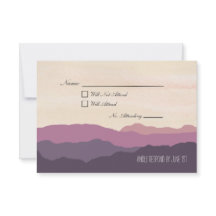 Carte postale "Mountain Range" de mariage RSVP 3.5