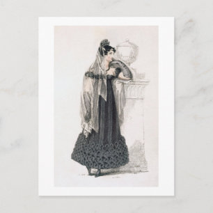 Carte Postale Mourning dress, fashion plate from ackermann's Rep