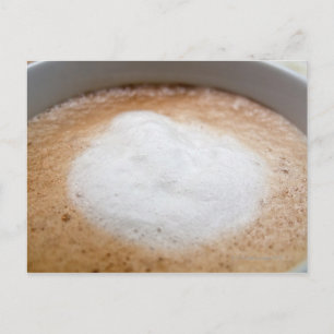 Carte Postale Mousse sur cappuccino, gros plan