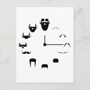 Carte Postale Moustache Clockface