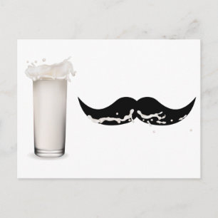 Carte Postale Moustache de lait