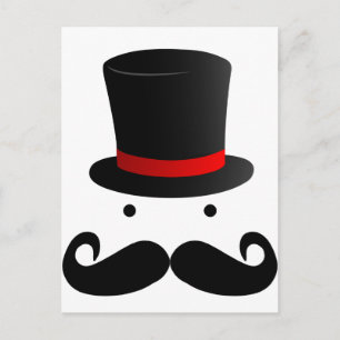Carte Postale Moustache Drôle Rétro Homme Gentleman