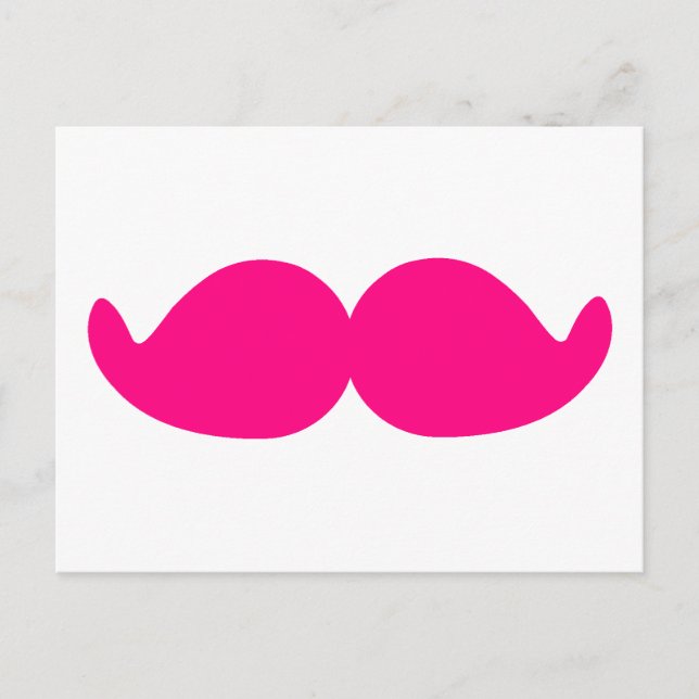 Carte Postale Moustache rose Pink Moustache Bushache Hot rose St (Devant)