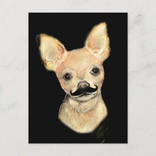Carte Postale Moustache sur une mignonne humour de chien