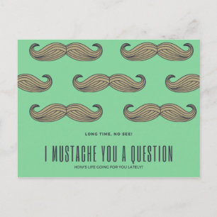 Carte Postale Moustache verte amusante