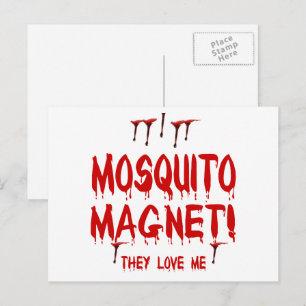 Carte Postale Moustique aimant qui attire le sang, ils m'aiment