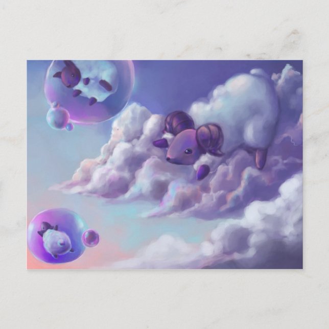 Carte postale mouton mignonne (Devant)