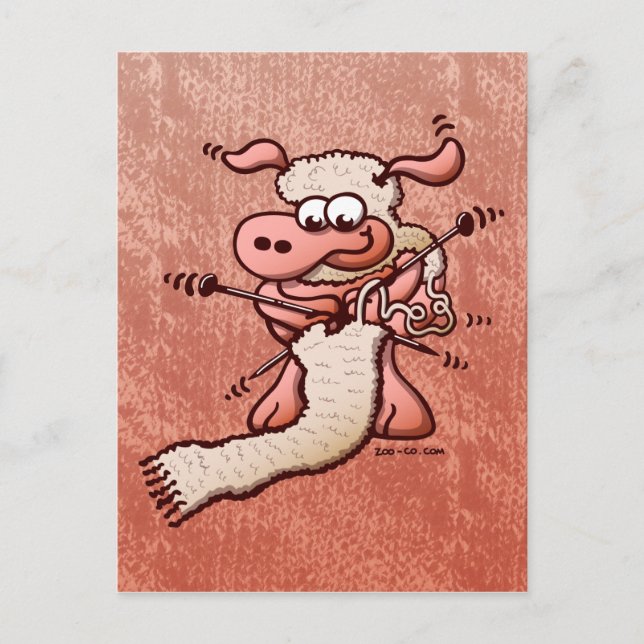 Carte Postale Mouton tricot (Devant)