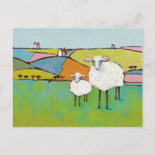Carte Postale Moutons dans le pré