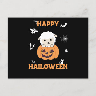 Carte Postale Moutons En Citrouille Mignons Moutons Joyeux Hallo