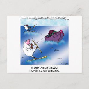Carte Postale Moutons sur l'Ark Water Ski