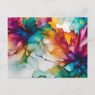 Carte Postale Mouvement Abstrait Encre d'alcool dynamique