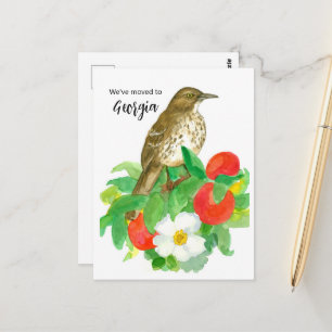 Carte Postale Moving Faire-part Georgia pêche Cherokee Rose
