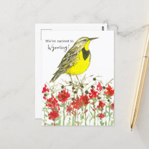 Carte Postale Moving Faire-part Wyoming Meadowlark Pintbrush