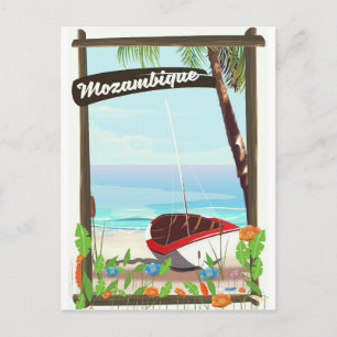 Carte Postale Mozambique Bande dessinée de bateau de pêche vacan