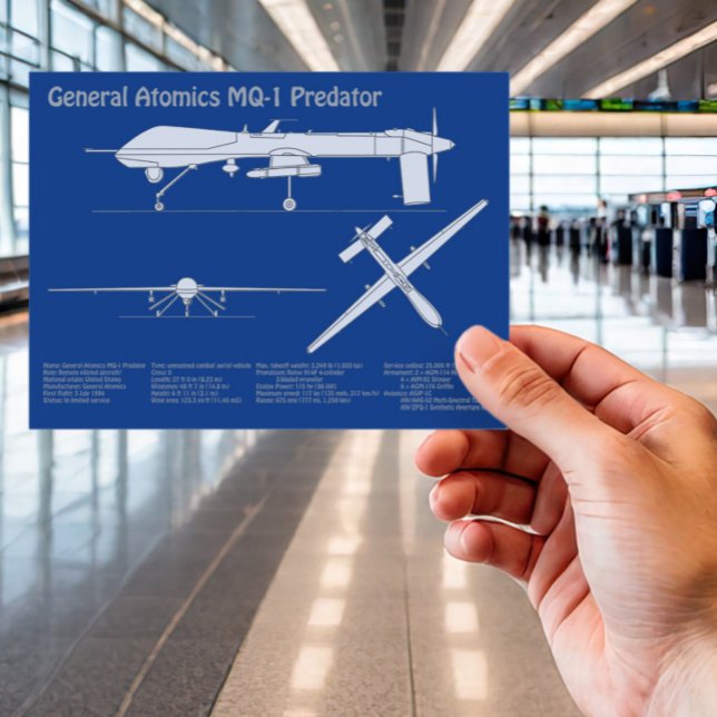 Carte Postale MQ-1 Predator UAV- Plan d'avion ABD (Créateur téléchargé)