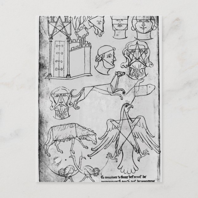 Carte Postale Ms Fr 19093 fol.18v Divers dessins (Devant)